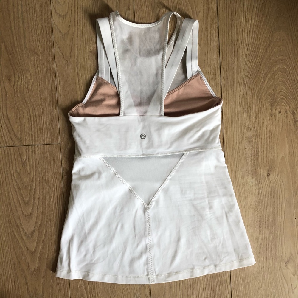 Lululemon white tank with mesh details - like new - Picture 3 of 4